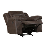 Hazen Brown Microfiber Double Reclining Sofa from Homelegance - Luna Furniture