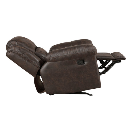 Hazen Brown Microfiber Double Reclining Sofa from Homelegance - Luna Furniture