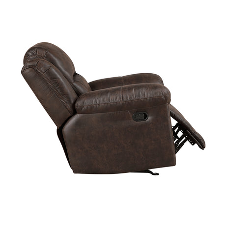 Hazen Brown Microfiber Double Reclining Sofa from Homelegance - Luna Furniture
