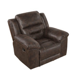 Hazen Brown Microfiber Double Reclining Sofa from Homelegance - Luna Furniture