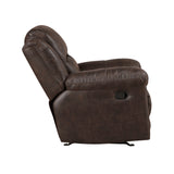 Hazen Brown Microfiber Double Reclining Sofa from Homelegance - Luna Furniture