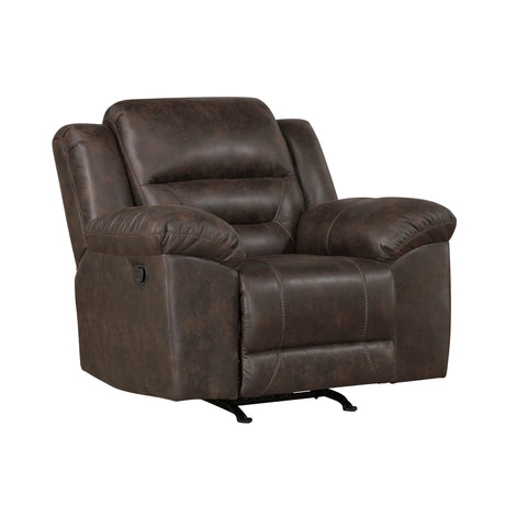 Hazen Brown Microfiber Double Reclining Sofa from Homelegance - Luna Furniture