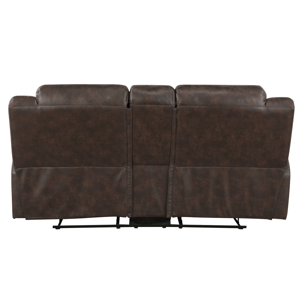 Hazen Brown Microfiber Double Reclining Sofa