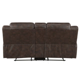 Hazen Brown Microfiber Double Reclining Sofa