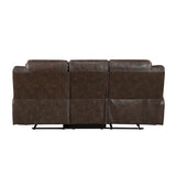 Hazen Brown Microfiber Double Reclining Sofa
