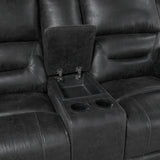 Hazen Black Double Reclining Loveseat with Center Console from Homelegance - Luna Furniture
