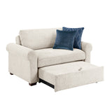 8548BE-215ACLA4* (2)CONVERTIBLE CHAIR AND HALF WITH PULL-OUT BED, CLICK MOTION BACK AND TWO ROLL ARMS from Homelegance - Luna Furniture