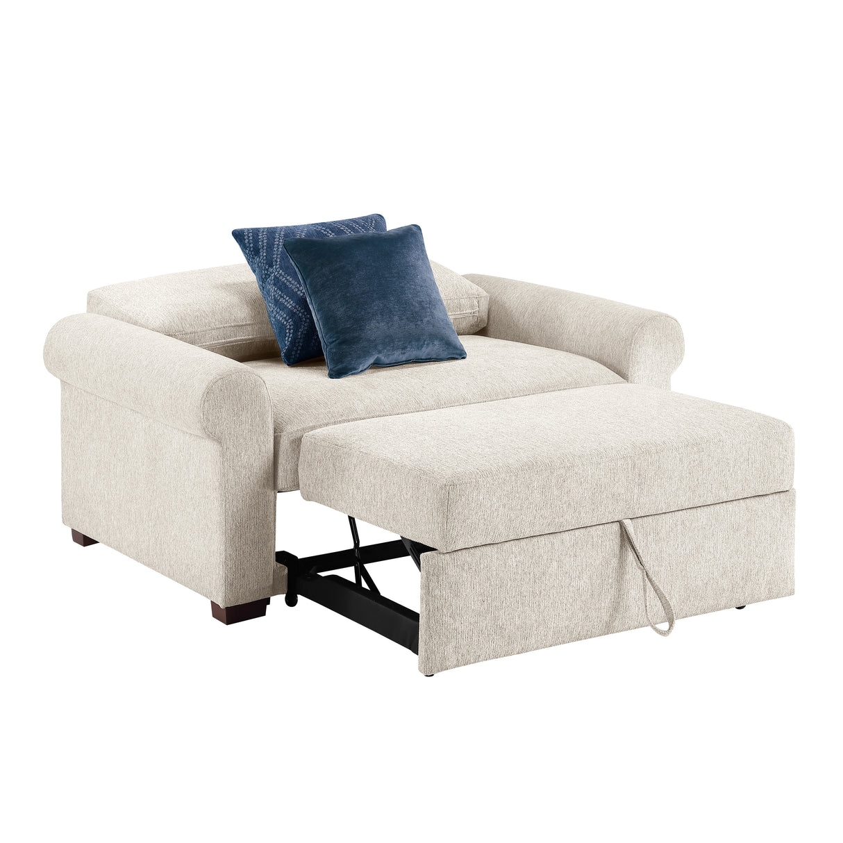 8548BE-215ACLA4* (2)CONVERTIBLE CHAIR AND HALF WITH PULL-OUT BED, CLICK MOTION BACK AND TWO ROLL ARMS from Homelegance - Luna Furniture
