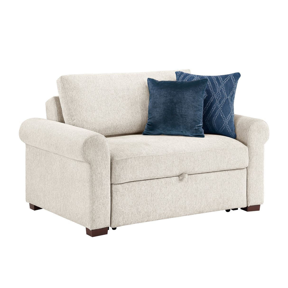 8548BE-215ACLA4* (2)CONVERTIBLE CHAIR AND HALF WITH PULL-OUT BED, CLICK MOTION BACK AND TWO ROLL ARMS from Homelegance - Luna Furniture