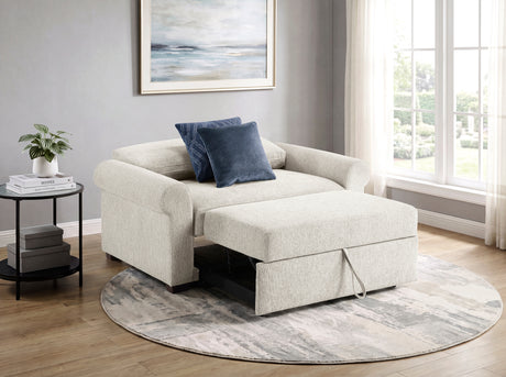 8548BE-215ACLA4* (2)CONVERTIBLE CHAIR AND HALF WITH PULL-OUT BED, CLICK MOTION BACK AND TWO ROLL ARMS from Homelegance - Luna Furniture
