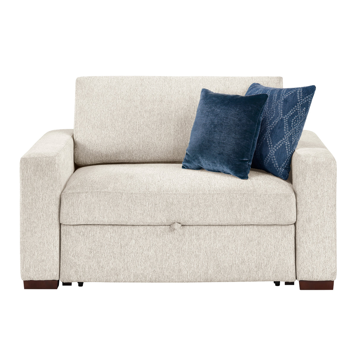 Isla Beige Pull-Out Chair-and-a-Half Sleeper with Click-Motion Back