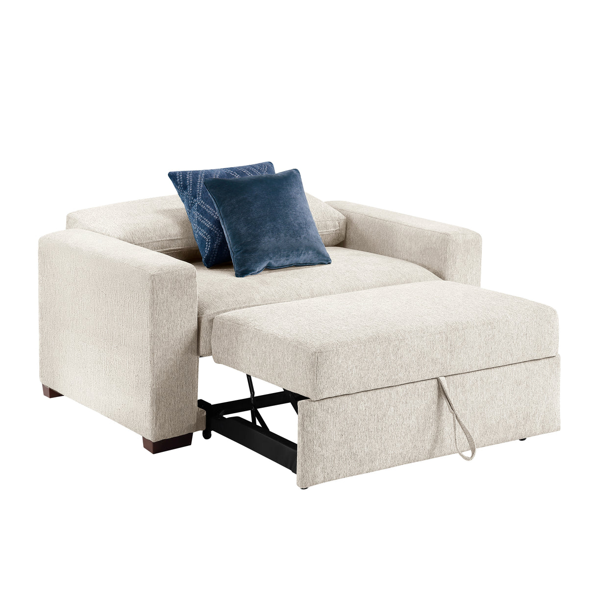 Isla Beige Pull-Out Chair-and-a-Half Sleeper with Click-Motion Back