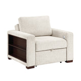 8548BE-2ACCLA2* (2)CONVERTIBLE CHAIR WITH PULL-OUT BED, CLICK MOTION BACK, TWO ARMS WITH SHELVES AND CHARGING PORTS from Homelegance - Luna Furniture