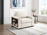 8548BE-2ACCLA2* (2)CONVERTIBLE CHAIR WITH PULL-OUT BED, CLICK MOTION BACK, TWO ARMS WITH SHELVES AND CHARGING PORTS from Homelegance - Luna Furniture