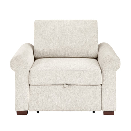8548BE-2ACCLA4* (2)CONVERTIBLE CHAIR WITH PULL-OUT BED, CLICK MOTION BACK AND TWO ROLL ARMS from Homelegance - Luna Furniture