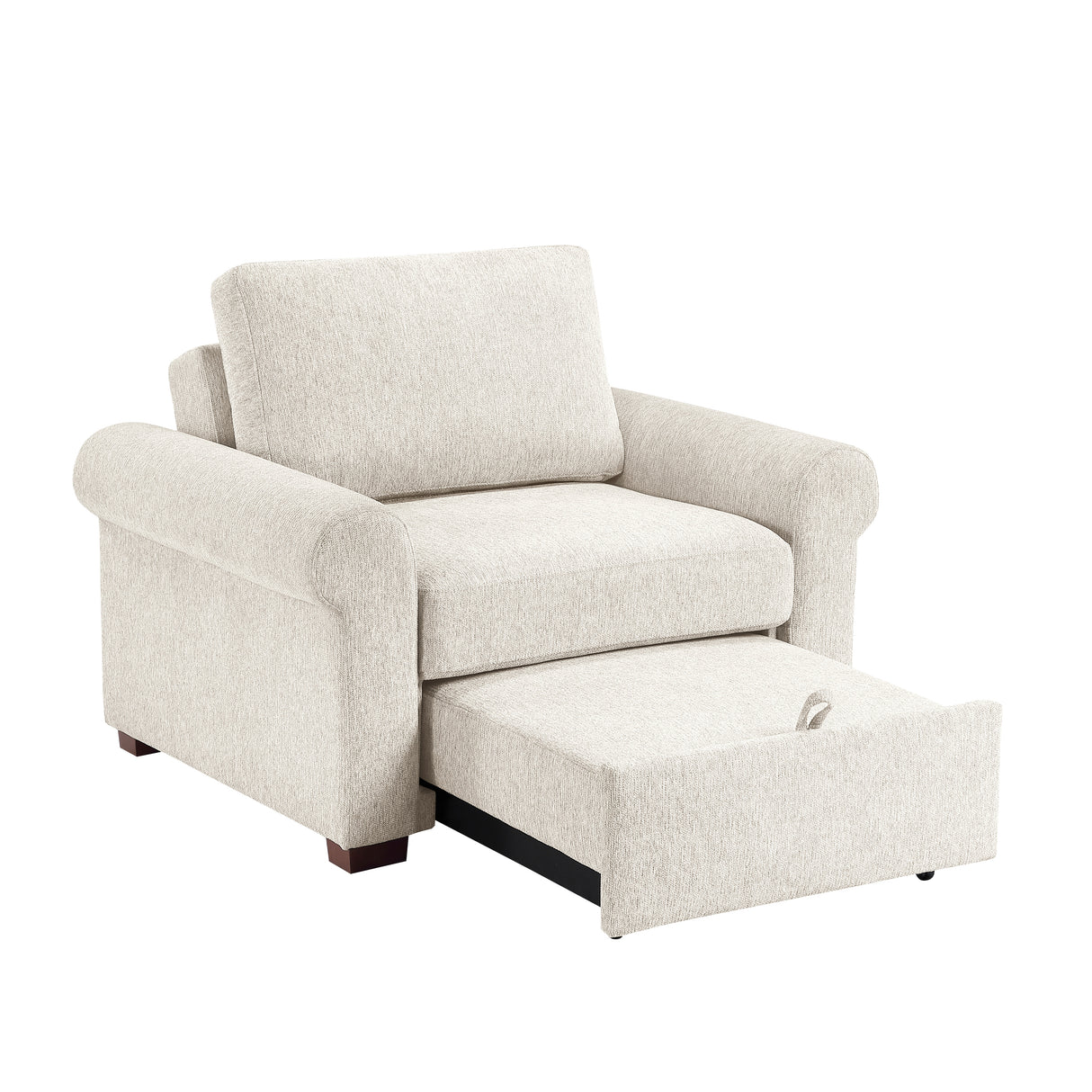 8548BE-2ACCLA4* (2)CONVERTIBLE CHAIR WITH PULL-OUT BED, CLICK MOTION BACK AND TWO ROLL ARMS from Homelegance - Luna Furniture