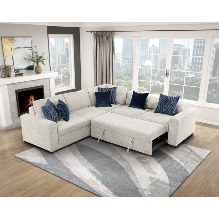 Isla Beige 3-Piece Sectional with Pull-out Bed from Homelegance - Luna Furniture