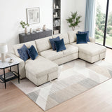 Isla Beige 3-Piece Sectional with Reversible Chaises and Hidden Storage from Homelegance - Luna Furniture