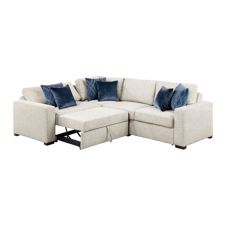 8548BE*4SC15ACLA (4)3-PIECE SECTIONAL WITH PULL-OUT BED AND CLICK MOTION BACK from Homelegance - Luna Furniture