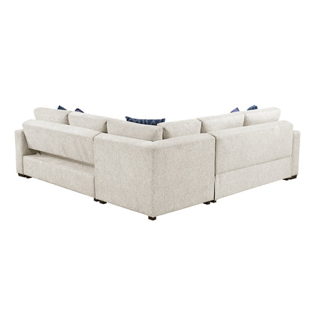 Isla Beige 5-Piece Sectional with Pull-out Bed and Ottoman from Homelegance - Luna Furniture