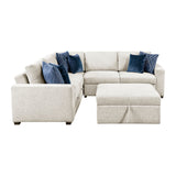 Isla Beige 4-Piece Sleeper Sectional with Reversible Storage Chaise from Homelegance - Luna Furniture
