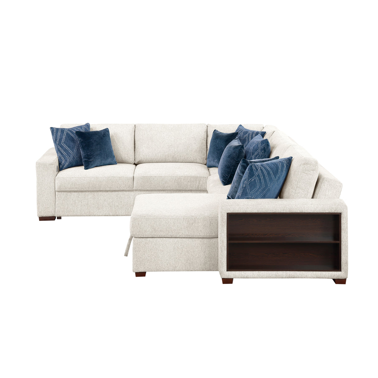 8548BE*5SC15ACLA2 (5)4-PIECE SECTIONAL WITH REVERSIBLE CHAISE, PULL-OUT BED, HIDDEN STORAGE AND CLICK MOTION BACK from Homelegance - Luna Furniture