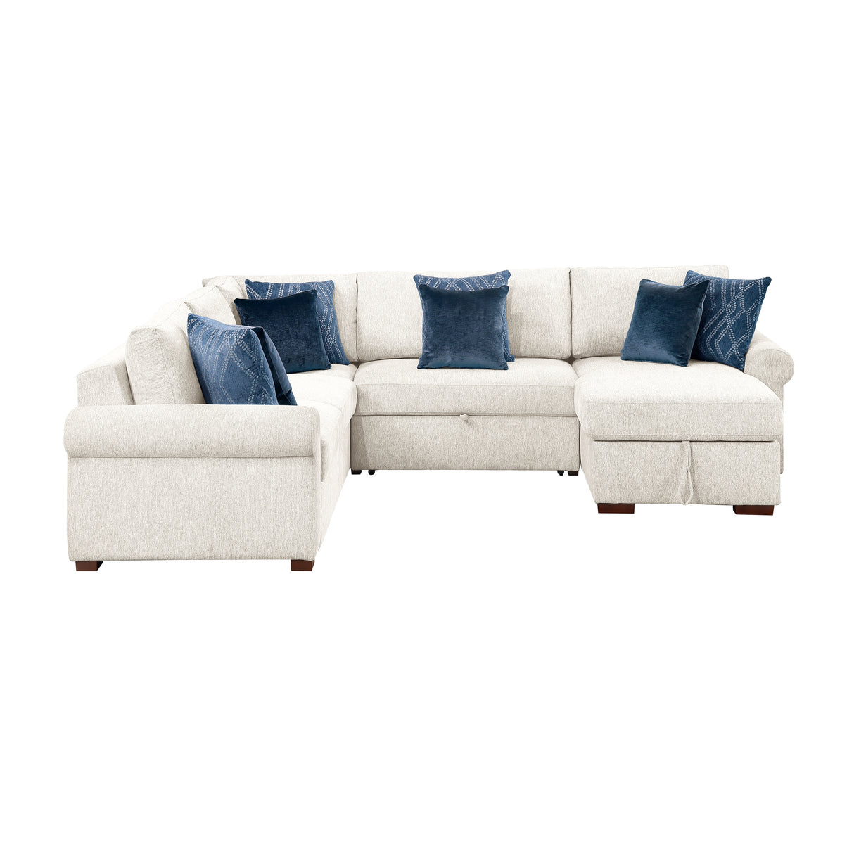 8548BE*5SC15ACLA4 (5)4-PIECE SECTIONAL WITH REVERSIBLE CHAISE, PULL-OUT BED, HIDDEN STORAGE AND CLICK MOTION BACK from Homelegance - Luna Furniture