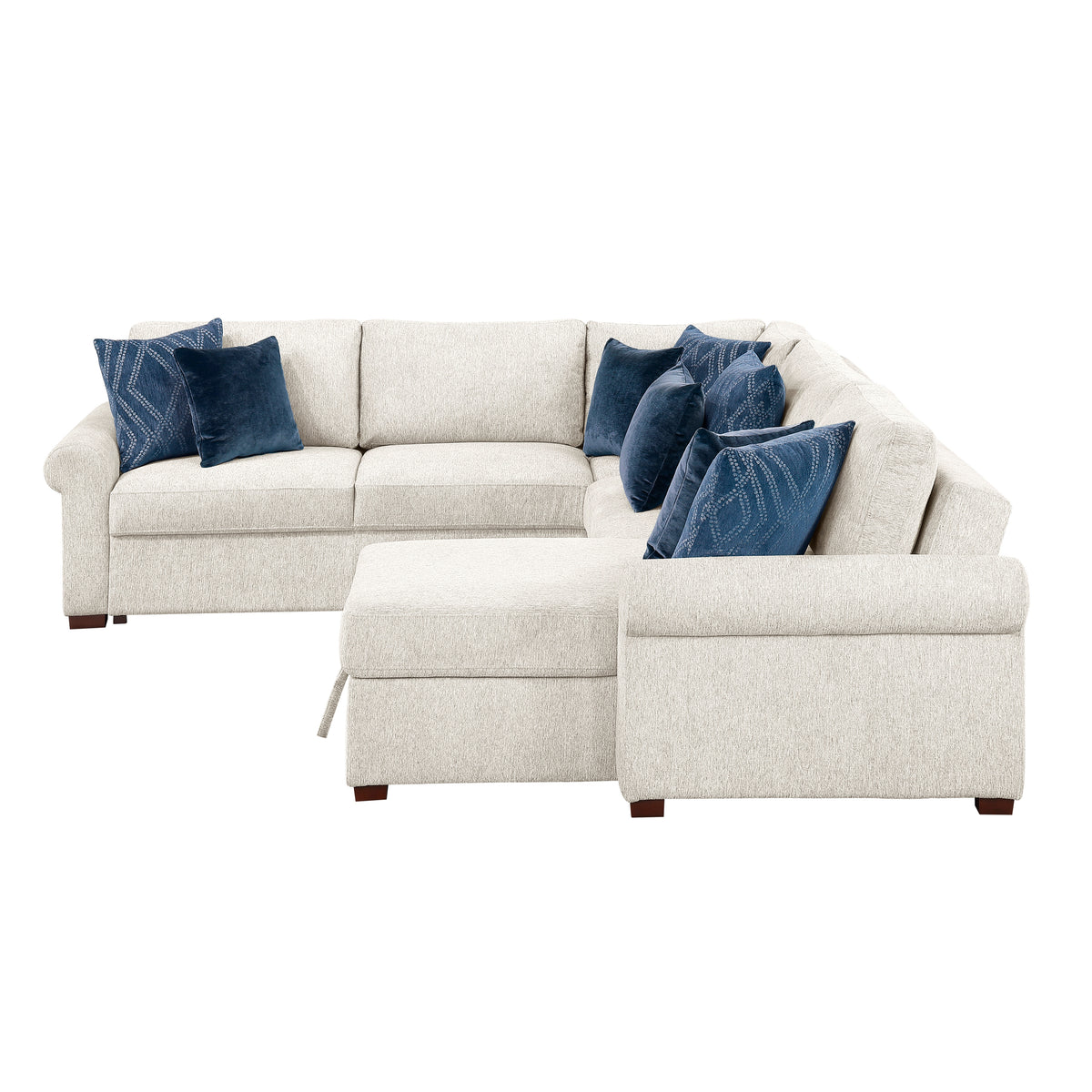 8548BE*5SC15ACLA4 (5)4-PIECE SECTIONAL WITH REVERSIBLE CHAISE, PULL-OUT BED, HIDDEN STORAGE AND CLICK MOTION BACK from Homelegance - Luna Furniture