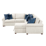 8548BE*5SC15ACLA4 (5)4-PIECE SECTIONAL WITH REVERSIBLE CHAISE, PULL-OUT BED, HIDDEN STORAGE AND CLICK MOTION BACK from Homelegance - Luna Furniture