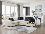 Isla Beige 4-Piece Sectional with Chair-and-a-Half Sleeper and Storage Chaise from Homelegance - Luna Furniture