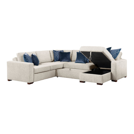 8548BE*5SC15ACLA (5)4-PIECE SECTIONAL WITH REVERSIBLE CHAISE, PULL-OUT BED, HIDDEN STORAGE AND CLICK MOTION BACK from Homelegance - Luna Furniture