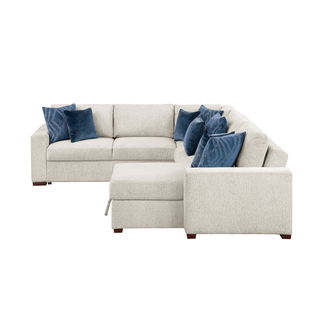 8548BE*5SC15ACLA (5)4-PIECE SECTIONAL WITH REVERSIBLE CHAISE, PULL-OUT BED, HIDDEN STORAGE AND CLICK MOTION BACK from Homelegance - Luna Furniture