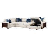 8548BE*6SC15ACLA2 (6)5-PIECE SECTIONAL WITH REVERSIBLE CHAISE, PULL-OUT BED, HIDDEN STORAGE AND CLICK MOTION BACK from Homelegance - Luna Furniture
