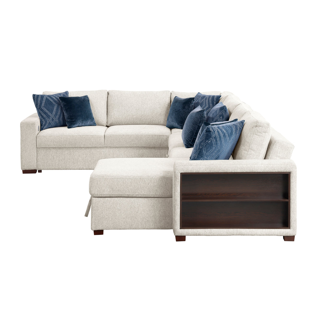 8548BE*6SC15ACLA2 (6)5-PIECE SECTIONAL WITH REVERSIBLE CHAISE, PULL-OUT BED, HIDDEN STORAGE AND CLICK MOTION BACK from Homelegance - Luna Furniture