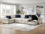 8548BE*6SC15ACLA4 (6)5-PIECE SECTIONAL WITH REVERSIBLE CHAISE, PULL-OUT BED, HIDDEN STORAGE AND CLICK MOTION BACK from Homelegance - Luna Furniture