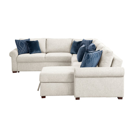 8548BE*6SC15ACLA4 (6)5-PIECE SECTIONAL WITH REVERSIBLE CHAISE, PULL-OUT BED, HIDDEN STORAGE AND CLICK MOTION BACK from Homelegance - Luna Furniture