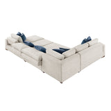 8548BE*6SC15ACLA (6)5-PIECE SECTIONAL WITH REVERSIBLE CHAISE, PULL-OUT BED, HIDDEN STORAGE AND CLICK MOTION BACK from Homelegance - Luna Furniture