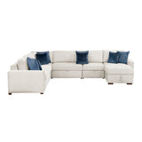 8548BE*6SC15ACLA (6)5-PIECE SECTIONAL WITH REVERSIBLE CHAISE, PULL-OUT BED, HIDDEN STORAGE AND CLICK MOTION BACK from Homelegance - Luna Furniture