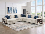Isla Beige 5-Piece Dual Sleeper Sectional with Storage Chaise and USB Ports from Homelegance - Luna Furniture