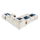 8548BE*6SCACCLA2 (6)5-PIECE SECTIONAL WITH REVERSIBLE CHAISE, PULL-OUT BED, HIDDEN STORAGE AND CLICK MOTION BACK from Homelegance - Luna Furniture