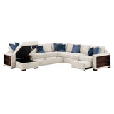 8548BE*6SCACCLA2 (6)5-PIECE SECTIONAL WITH REVERSIBLE CHAISE, PULL-OUT BED, HIDDEN STORAGE AND CLICK MOTION BACK from Homelegance - Luna Furniture