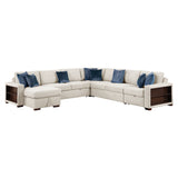 8548BE*6SCACCLA2 (6)5-PIECE SECTIONAL WITH REVERSIBLE CHAISE, PULL-OUT BED, HIDDEN STORAGE AND CLICK MOTION BACK from Homelegance - Luna Furniture