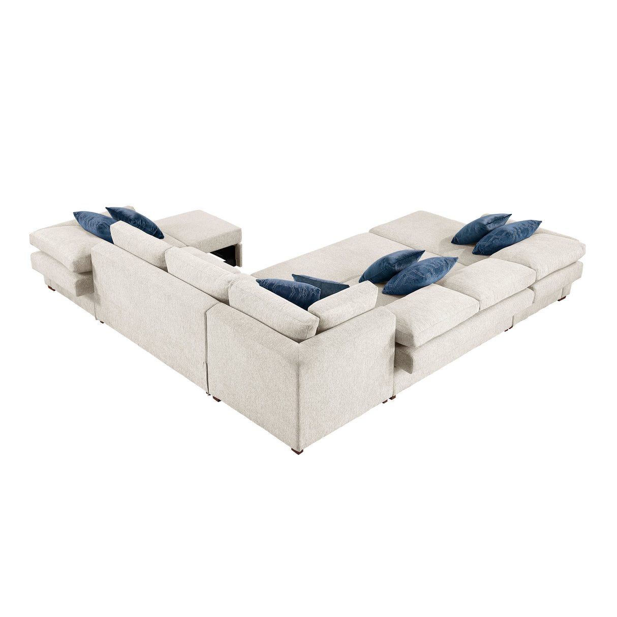 8548BE*6SCACCLA4 (6)5-PIECE SECTIONAL WITH REVERSIBLE CHAISE, PULL-OUT BED, HIDDEN STORAGE AND CLICK MOTION BACK from Homelegance - Luna Furniture