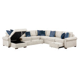 8548BE*6SCACCLA4 (6)5-PIECE SECTIONAL WITH REVERSIBLE CHAISE, PULL-OUT BED, HIDDEN STORAGE AND CLICK MOTION BACK from Homelegance - Luna Furniture