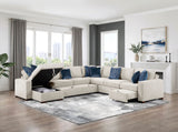 Isla Beige 5-Piece Modular Sectional with Dual Pull-Out Beds and Storage Chaise from Homelegance - Luna Furniture