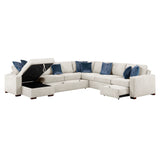 8548BE*6SCACCLA (6)5-PIECE SECTIONAL WITH REVERSIBLE CHAISE, PULL-OUT BED, HIDDEN STORAGE AND CLICK MOTION BACK from Homelegance - Luna Furniture