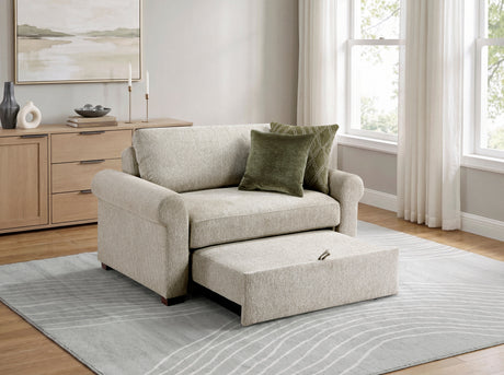 8548-215ACLA4* (2)CONVERTIBLE CHAIR AND HALF WITH PULL-OUT BED, CLICK MOTION BACK AND TWO ROLL ARMS from Homelegance - Luna Furniture