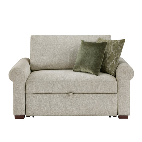 8548-215ACLA4* (2)CONVERTIBLE CHAIR AND HALF WITH PULL-OUT BED, CLICK MOTION BACK AND TWO ROLL ARMS from Homelegance - Luna Furniture