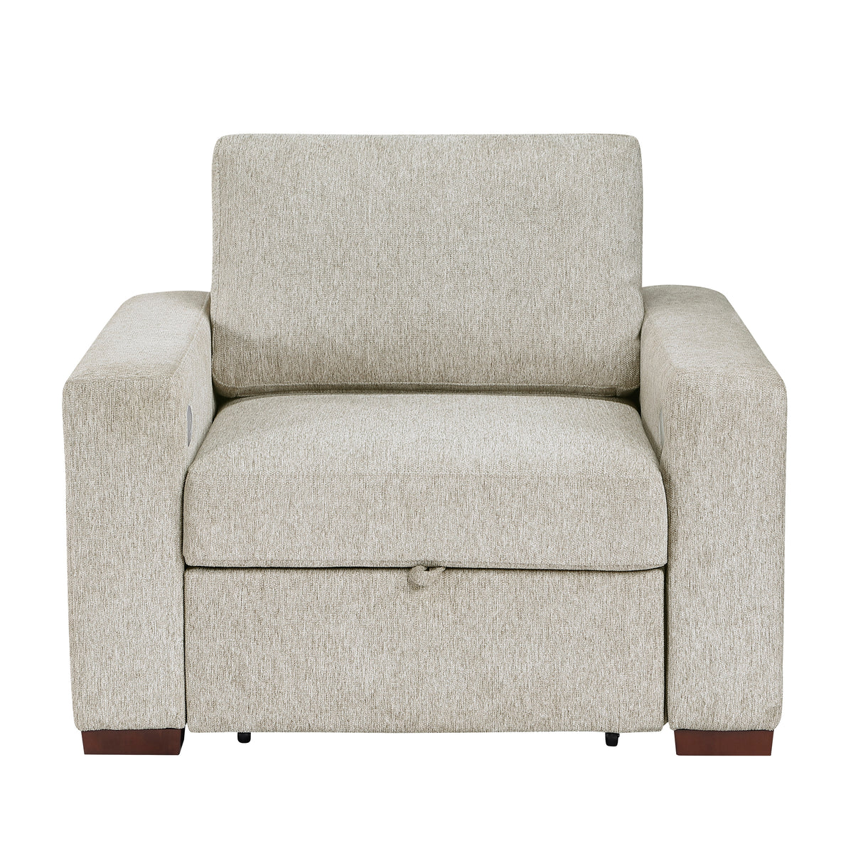 8548-2ACCLA2* (2)CONVERTIBLE CHAIR WITH PULL-OUT BED, CLICK MOTION BACK, TWO ARMS WITH SHELVES AND CHARGING PORTS from Homelegance - Luna Furniture