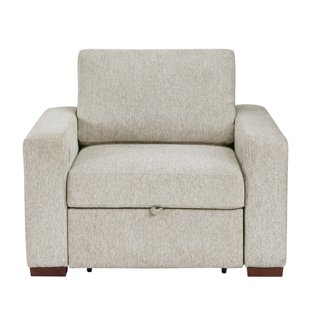 8548-2ACCLA2* (2)CONVERTIBLE CHAIR WITH PULL-OUT BED, CLICK MOTION BACK, TWO ARMS WITH SHELVES AND CHARGING PORTS from Homelegance - Luna Furniture